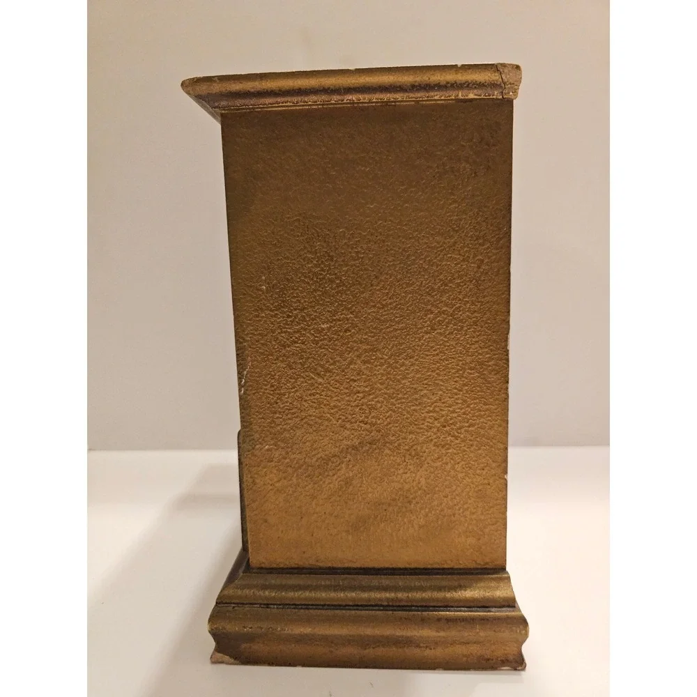 Vintage Royal Sealy Carved 3 Drawer Trinket Box Jewelry Music Box Gold Tone‎